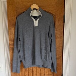 Banana Republic Men's Charcoal Zip-Up Sweater